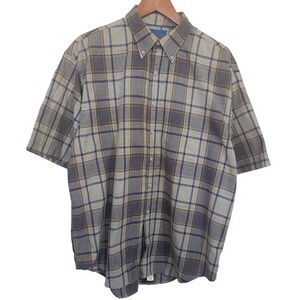 Pendleton Country Traditionals Plaid Short Sleeve Button Up Shirt Mens XL Brown